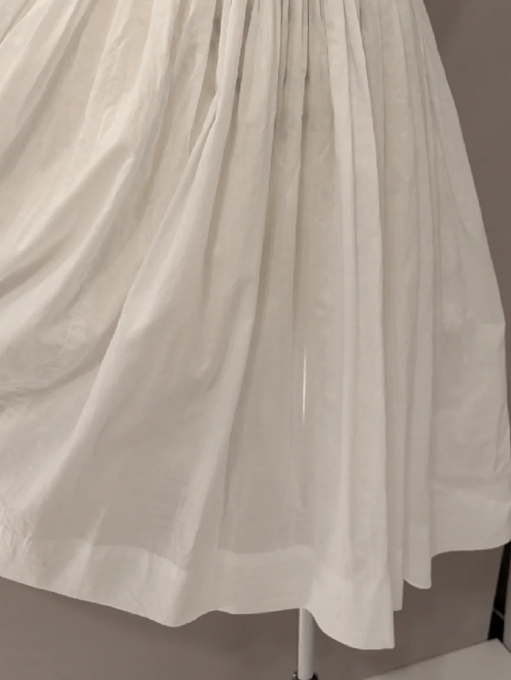 Vintage 50s White Sleeveless Midi Dress Blue Floral Embroidery Fit & Flare SeeMs - Picture 4 of 14